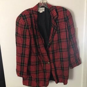 Red Plaid vintage Rafaela jacket and skirt set